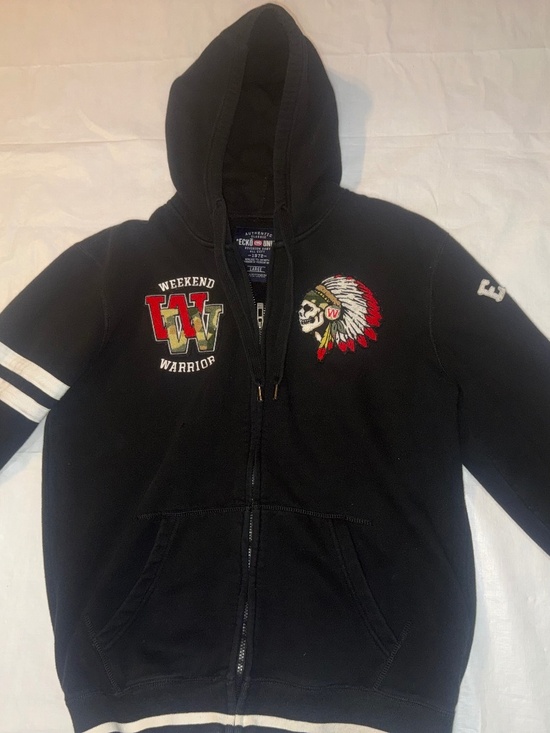 Ecko Unlimited Other - ECKO UNLTD WEEKEND WARRIOR VINTAGE BLACK SWEATSHIRT HOODIE J size large